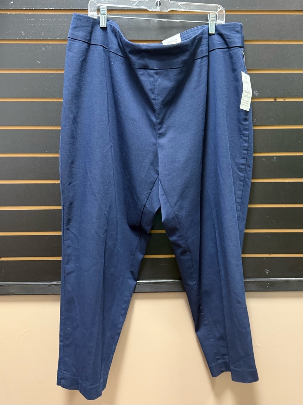 NWT Croft & Barrow Navy Mid Rise Ankle Pull On Pants 22W